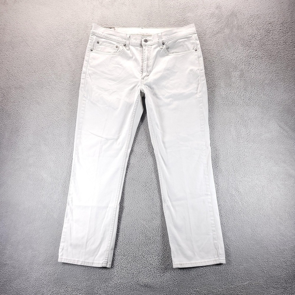 Levis 514 Jeans Mens 36x30 White Regular Straight Light Wash Minimalist Capsule